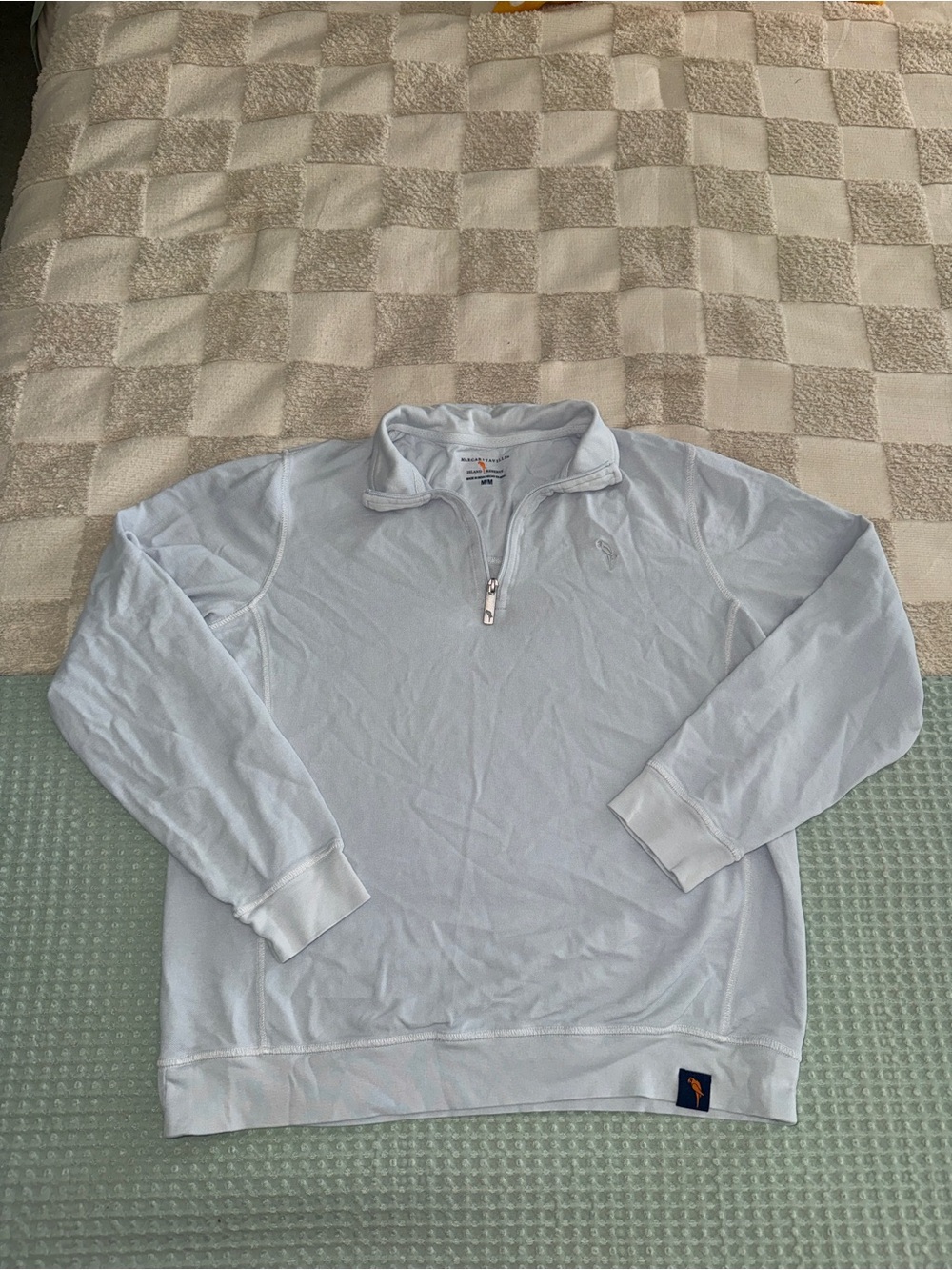 Light blue Margaritaville Men's Island Reserve Pique‎ 1/4 Zip M